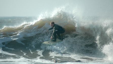 Surfing a beach break near my home